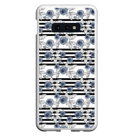 Чехол для Samsung S10E с принтом Акварельный полосатый узор  в Новосибирске, Силикон | Область печати: задняя сторона чехла, без боковых панелей | акварель | акварельные цветы | детский | женский | малышам | модный | цветочный узор | цветы | черный и белый