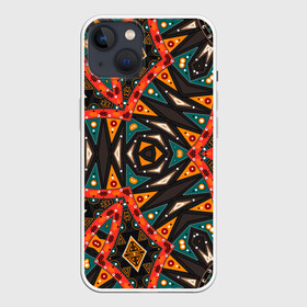 Чехол для iPhone 13 с принтом Абстрактный арабский узор в Новосибирске,  |  | абстрактный | арабский | восточный | геометрические фигуры | заплатки | коричневый | оранжевый | орнамент | пэчворк | современный