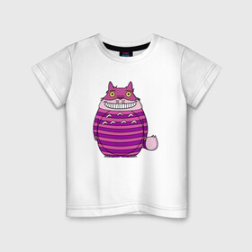 Детская футболка хлопок с принтом Totoro Cat в Новосибирске, 100% хлопок | круглый вырез горловины, полуприлегающий силуэт, длина до линии бедер | cat | ghibli | japan | nature | neigbor | neighbour | totoro | анимация | аниме | гибли | друг | животные | кот | кошка | лес | милый | мир | миядзаки | мой сосед тоторо | мульт | мультфильм | природа | сосед | тоторо | хаяо