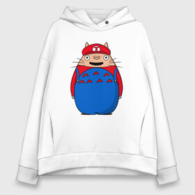 Женское худи Oversize хлопок с принтом Totoro Mario в Новосибирске, френч-терри — 70% хлопок, 30% полиэстер. Мягкий теплый начес внутри —100% хлопок | боковые карманы, эластичные манжеты и нижняя кромка, капюшон на магнитной кнопке | Тематика изображения на принте: ghibli | japan | mario | nature | neigbor | neighbour | totoro | анимация | аниме | гибли | друг | животные | лес | марио | милый | мир | миядзаки | мой сосед тоторо | мульт | мультфильм | природа | сосед | тоторо | хаяо | хранитель