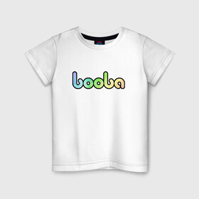 Детская футболка хлопок с принтом BOOBA LOGO | БУБА ЛОГО (Z) в Новосибирске, 100% хлопок | круглый вырез горловины, полуприлегающий силуэт, длина до линии бедер | baby | booba | buba | gnom | logo | буба | гном | гномик | детям | для ребенка | лого | логотип | мультик | ребенку