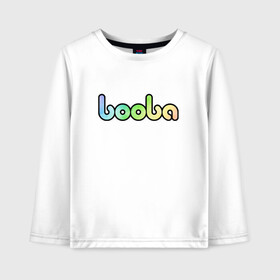 Детский лонгслив хлопок с принтом BOOBA LOGO | БУБА ЛОГО (Z) в Новосибирске, 100% хлопок | круглый вырез горловины, полуприлегающий силуэт, длина до линии бедер | baby | booba | buba | gnom | logo | буба | гном | гномик | детям | для ребенка | лого | логотип | мультик | ребенку
