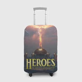 Чехол для чемодана 3D с принтом Heroes of Might and Magic | HoM (Z) в Новосибирске, 86% полиэфир, 14% спандекс | двустороннее нанесение принта, прорези для ручек и колес | heroes | heroes of might and magic | hom | oldskull | герои | герои меча | герои меча и магии | олдскулл