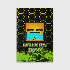 Обложка для паспорта матовая кожа с принтом Geometry Dash (Классика) в Новосибирске, натуральная матовая кожа | размер 19,3 х 13,7 см; прозрачные пластиковые крепления | Тематика изображения на принте: dash | geometry | geometry dash | геометри десш | квадрат | мобильная игра | шеометри даш