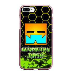 Чехол для iPhone 7Plus/8 Plus матовый с принтом Geometry Dash (Классика) в Новосибирске, Силикон | Область печати: задняя сторона чехла, без боковых панелей | dash | geometry | geometry dash | геометри десш | квадрат | мобильная игра | шеометри даш