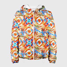 Женская куртка 3D с принтом Летний абстрактный узор  в Новосибирске, ткань верха — 100% полиэстер, подклад — флис | прямой крой, подол и капюшон оформлены резинкой с фиксаторами, два кармана без застежек по бокам, один большой потайной карман на груди. Карман на груди застегивается на липучку | абстрактный | детский | желтый | красочный узор | креативный | летний | пляжный | солнечный