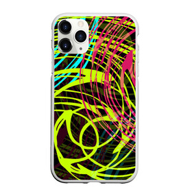 Чехол для iPhone 11 Pro матовый с принтом Разноцветные спирали  в Новосибирске, Силикон |  | абстрактный | желтый | круги | модный | молодежный | разводы | разноцветная абстракция | розовый | современный | спирали | черный