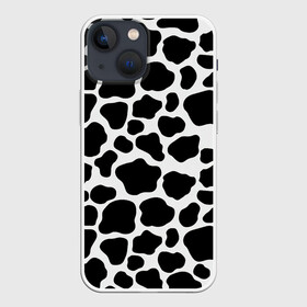 Чехол для iPhone 13 mini с принтом Пятна Далматинца в Новосибирске,  |  | 101 далматинец | dalmations | далматин | мраморный окрас | черно белые пятна | черное на белом