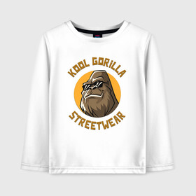 Детский лонгслив хлопок с принтом Koll Gorilla Streetwear в Новосибирске, 100% хлопок | круглый вырез горловины, полуприлегающий силуэт, длина до линии бедер | gorilla | koll gorilla | streetwear | горилла | обезьяна