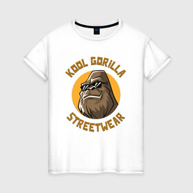Женская футболка хлопок с принтом Koll Gorilla Streetwear в Новосибирске, 100% хлопок | прямой крой, круглый вырез горловины, длина до линии бедер, слегка спущенное плечо | gorilla | koll gorilla | streetwear | горилла | обезьяна