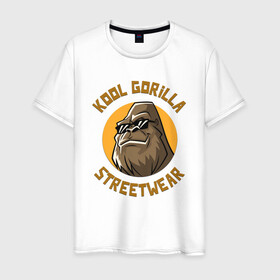 Мужская футболка хлопок с принтом Koll Gorilla Streetwear в Новосибирске, 100% хлопок | прямой крой, круглый вырез горловины, длина до линии бедер, слегка спущенное плечо. | gorilla | koll gorilla | streetwear | горилла | обезьяна