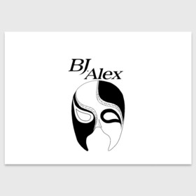 Поздравительная открытка с принтом Маска BJ Alex в Новосибирске, 100% бумага | плотность бумаги 280 г/м2, матовая, на обратной стороне линовка и место для марки
 | alex | bj | bj alex | алекс | ан джи вон | аниме | дживон | маска | сенен ай | стример