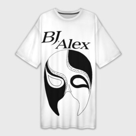 Платье-футболка 3D с принтом Маска BJ Alex в Новосибирске,  |  | alex | bj | bj alex | алекс | ан джи вон | аниме | дживон | маска | сенен ай | стример