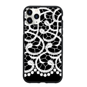 Чехол для iPhone 11 Pro Max матовый с принтом Черно-белое кружево в Новосибирске, Силикон |  | ажурный | кружевной | кружево | крупное кружево | монохром | рисунок | тренды | чб | черно белый