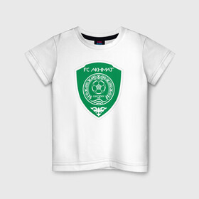Детская футболка хлопок с принтом ФК АХМАТ в Новосибирске, 100% хлопок | круглый вырез горловины, полуприлегающий силуэт, длина до линии бедер | герб | грозный | клуб | фк ахмат | футбол | эмблема