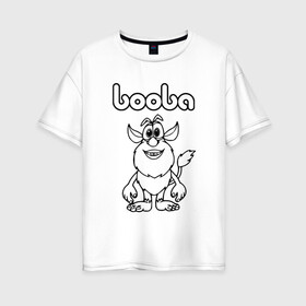 Женская футболка хлопок Oversize с принтом BOOBA | БУБА (Z) в Новосибирске, 100% хлопок | свободный крой, круглый ворот, спущенный рукав, длина до линии бедер
 | baby | booba | buba | gnom | буба | гном | гномик | детям | для ребенка | мультик | ребенку