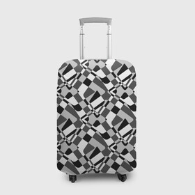 Чехол для чемодана 3D с принтом Черно-белый абстрактный узор в Новосибирске, 86% полиэфир, 14% спандекс | двустороннее нанесение принта, прорези для ручек и колес | абстрактный | геометрический | модный | молодежный | монохромный | простой | черный и белый
