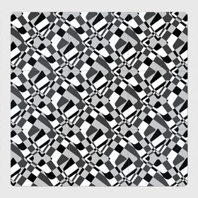 Магнитный плакат 3Х3 с принтом Черно-белый абстрактный узор в Новосибирске, Полимерный материал с магнитным слоем | 9 деталей размером 9*9 см | Тематика изображения на принте: абстрактный | геометрический | модный | молодежный | монохромный | простой | черный и белый