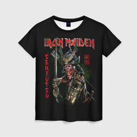 Женская футболка 3D с принтом Iron Maiden, Senjutsu в Новосибирске, 100% полиэфир ( синтетическое хлопкоподобное полотно) | прямой крой, круглый вырез горловины, длина до линии бедер | iron maiden | senjutsu | айрон мейден | группы | музыка | рок | самурпй | хеви метал | череп