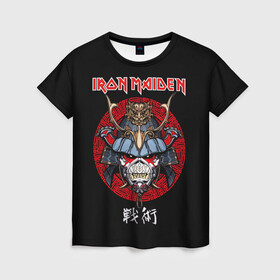 Женская футболка 3D с принтом Iron Maiden, Senjutsu в Новосибирске, 100% полиэфир ( синтетическое хлопкоподобное полотно) | прямой крой, круглый вырез горловины, длина до линии бедер | iron maiden | senjutsu | айрон мейден | группы | музыка | рок | самурпй | хеви метал | череп