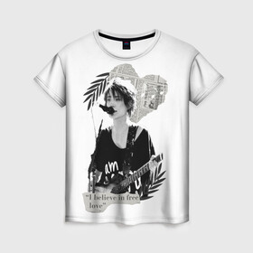 Женская футболка 3D с принтом Free love в Новосибирске, 100% полиэфир ( синтетическое хлопкоподобное полотно) | прямой крой, круглый вырез горловины, длина до линии бедер | земфира | любовь | музыка | музыканты | песни о любви