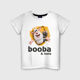 Детская футболка хлопок с принтом Буба и Лола в Новосибирске, 100% хлопок | круглый вырез горловины, полуприлегающий силуэт, длина до линии бедер | Тематика изображения на принте: booba | loola | буба | домовой | крыса | лола