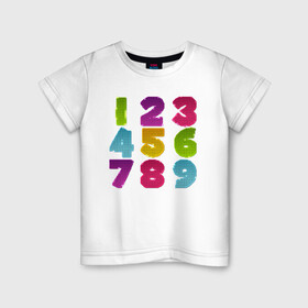 Детская футболка хлопок с принтом цифры в Новосибирске, 100% хлопок | круглый вырез горловины, полуприлегающий силуэт, длина до линии бедер | биржа | дети | математика | таблица | ученик | учитель | цена | цифры | число | школа