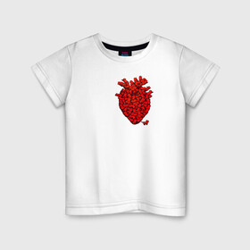 Детская футболка хлопок с принтом Сердце из котиков в Новосибирске, 100% хлопок | круглый вырез горловины, полуприлегающий силуэт, длина до линии бедер | 14 февраля | день святого валентина | кот | котики | кошка | любовь | орган | сердце