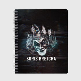 Тетрадь с принтом Boris Brejcha  Mask в Новосибирске, 100% бумага | 48 листов, плотность листов — 60 г/м2, плотность картонной обложки — 250 г/м2. Листы скреплены сбоку удобной пружинной спиралью. Уголки страниц и обложки скругленные. Цвет линий — светло-серый
 | boris brejcha | brejcha | dj | high tech | music | techno | trans | борис брейча | брейча | брейча диджей | диджей | минимал | музыка | музыкант | техно | транс