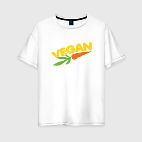 Женская футболка хлопок Oversize с принтом Vegan Life в Новосибирске, 100% хлопок | свободный крой, круглый ворот, спущенный рукав, длина до линии бедер
 | green | greenpaece | vegan | yoga | веган | вегетарианец | гринпис | дерево | еда | животные | жизнь | здоровье | зеленый | йога | мир | овощи | пища | планета | природа | фрукты