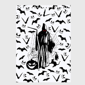 Скетчбук с принтом Хэллоуин, Grim Reaper в Новосибирске, 100% бумага
 | 48 листов, плотность листов — 100 г/м2, плотность картонной обложки — 250 г/м2. Листы скреплены сверху удобной пружинной спиралью | Тематика изображения на принте: bat | death | ghost | halloween | horror | spiderweb | вампиры | летучая мышь | летучие мыши | нечистая сила | нечисть | пауки | паутина | привидение | призрак | страшный | тыква | тьма | хеллоуин | хоррор | хэллоуин