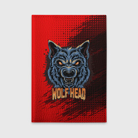 Обложка для автодокументов с принтом Wolf head в Новосибирске, натуральная кожа |  размер 19,9*13 см; внутри 4 больших “конверта” для документов и один маленький отдел — туда идеально встанут права | арт | волк | голова | графика | животные | звери