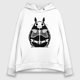 Женское худи Oversize хлопок с принтом Totoro Skeletor в Новосибирске, френч-терри — 70% хлопок, 30% полиэстер. Мягкий теплый начес внутри —100% хлопок | боковые карманы, эластичные манжеты и нижняя кромка, капюшон на магнитной кнопке | Тематика изображения на принте: ghibli | japan | nature | neigbor | neighbour | totoro | анимация | аниме | гибли | друг | животные | лес | милый | мир | миядзаки | мой сосед тоторо | мульт | мультфильм | природа | скелет | сосед | тоторо | хаяо | хранитель