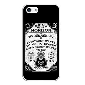 Чехол для iPhone 5/5S матовый с принтом Bring Me the Horizon Уиджи в Новосибирске, Силикон | Область печати: задняя сторона чехла, без боковых панелей | bmth | bring me the horizon | horizon | группы | доска уиджи | музыка | рок