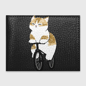 Обложка для студенческого билета с принтом Котик на велосипеде в Новосибирске, натуральная кожа | Размер: 11*8 см; Печать на всей внешней стороне | Тематика изображения на принте: арт | велосипед | ветер | кот | котёнок | кошка | милая кошка | милый кот | милый котёнок | отдых | отдыхает | пончик | рисунок