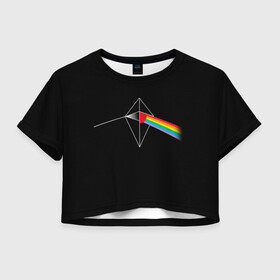 Женская футболка Crop-top 3D с принтом No mens sky x Pink Floyd в Новосибирске, 100% полиэстер | круглая горловина, длина футболки до линии талии, рукава с отворотами | Тематика изображения на принте: game | games | no mans sky | no men sky | space | выжывалка | игра | игры | космические корабли | космический корабль | космос | ноу менс скай | планеты | путешествие | путешествия