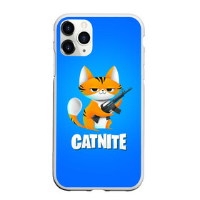 Чехол для iPhone 11 Pro матовый с принтом Catnite в Новосибирске, Силикон |  | cs go | fortnite | кот | котик | смешной кот | смешной фортнайт | фортнайт | шутер