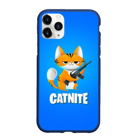 Чехол для iPhone 11 Pro Max матовый с принтом Catnite в Новосибирске, Силикон |  | cs go | fortnite | кот | котик | смешной кот | смешной фортнайт | фортнайт | шутер