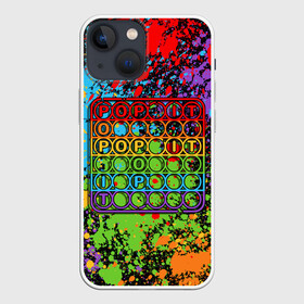 Чехол для iPhone 13 mini с принтом POP IT БРЫЗГИ КРАСОК | ПОП ИТ в Новосибирске,  |  | Тематика изображения на принте: pop it | popit | simple dimpl | антистресс | игрушка | краска | поп ит | попит | пузырчатая плёнка | пупырка | симпл димпл | симплдимпл
