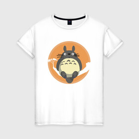Женская футболка хлопок с принтом Spirit Totoro в Новосибирске, 100% хлопок | прямой крой, круглый вырез горловины, длина до линии бедер, слегка спущенное плечо | ghibli | japan | nature | neigbor | neighbour | totoro | анимация | аниме | гибли | друг | животные | лес | милый | мир | миядзаки | мой сосед тоторо | мульт | мультфильм | природа | сосед | тоторо | хаяо | хранитель | япония