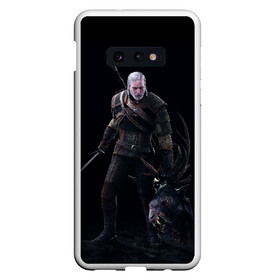 Чехол для Samsung S10E с принтом The Witcher в Новосибирске, Силикон | Область печати: задняя сторона чехла, без боковых панелей | geralt | the witcher | wild hunt | witcher 3 | ведьмак | ведьмак 3 | геральт | дикая охота