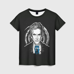 Женская футболка 3D с принтом Питер Капальди в Новосибирске, 100% полиэфир ( синтетическое хлопкоподобное полотно) | прямой крой, круглый вырез горловины, длина до линии бедер | doctor who | serial | доктор кто | путешествия во времени | сериал | сериалы | фантастика