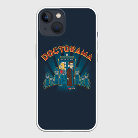 Чехол для iPhone 13 с принтом Doctorama в Новосибирске,  |  | doctor who | futurama | serial | доктор кто | путешествия во времени | сериал | сериалы | фантастика | футурама