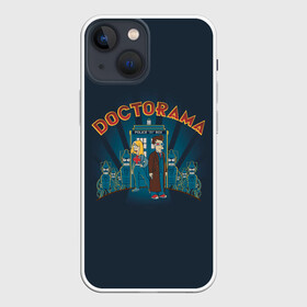 Чехол для iPhone 13 mini с принтом Doctorama в Новосибирске,  |  | doctor who | futurama | serial | доктор кто | путешествия во времени | сериал | сериалы | фантастика | футурама