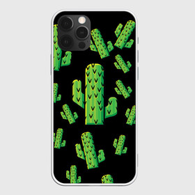 Чехол для iPhone 12 Pro с принтом Cactus Time - Веселые кактусы в Новосибирске, силикон | область печати: задняя сторона чехла, без боковых панелей | Тематика изображения на принте: cactus time | веселый | зеленый | кактусы | милый