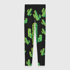 Леггинсы 3D с принтом Cactus Time - Веселые кактусы в Новосибирске, 80% полиэстер, 20% эластан | Эластичный пояс, зауженные к низу, низкая посадка | cactus time | веселый | зеленый | кактусы | милый
