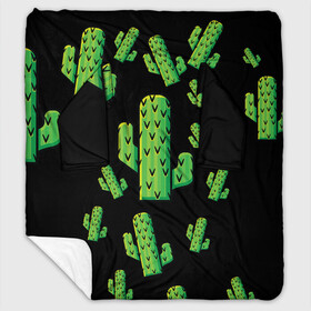Плед с рукавами с принтом Cactus Time - Веселые кактусы в Новосибирске, 100% полиэстер | Закругленные углы, все края обработаны. Ткань не мнется и не растягивается. Размер 170*145 | cactus time | веселый | зеленый | кактусы | милый