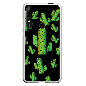 Чехол для Honor P Smart Z с принтом Cactus Time - Веселые кактусы в Новосибирске, Силикон | Область печати: задняя сторона чехла, без боковых панелей | cactus time | веселый | зеленый | кактусы | милый