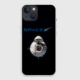 Чехол для iPhone 13 с принтом SpaceX Dragon 2 в Новосибирске,  |  | rocket | ship | space | spaceship | spacex | икс | корабль | космический | космос | ракета | спейс