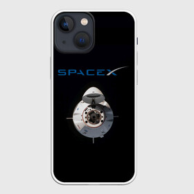 Чехол для iPhone 13 mini с принтом SpaceX Dragon 2 в Новосибирске,  |  | rocket | ship | space | spaceship | spacex | икс | корабль | космический | космос | ракета | спейс